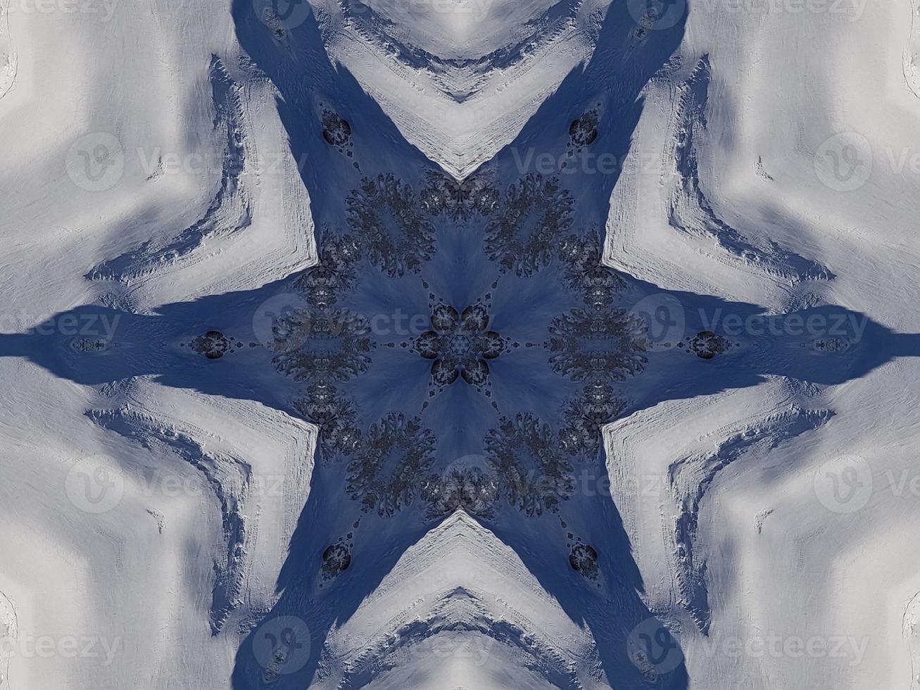 Dark blue sky floral abstract background kaleidoscope unique and aesthetic pattern photo