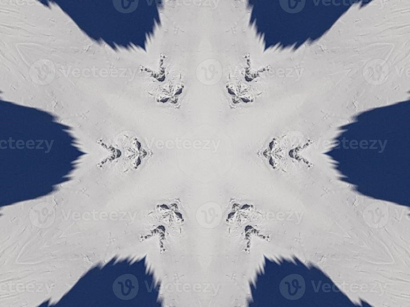 Dark blue sky floral abstract background kaleidoscope unique and aesthetic pattern photo
