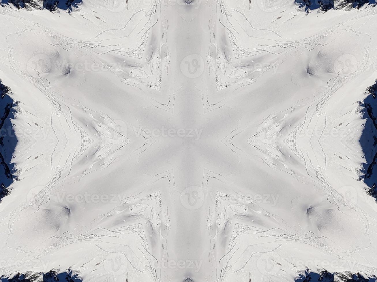 Dark blue sky floral abstract background kaleidoscope unique and aesthetic pattern photo
