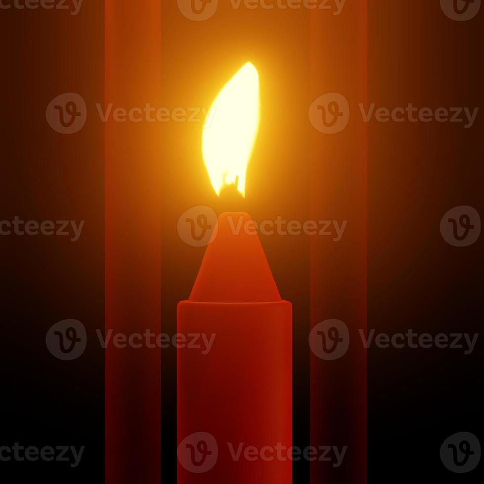 Burning Candle Close-up view 3D rendering photo