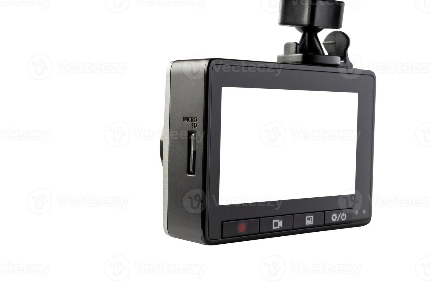 Car CCTV camera video recorder isolated on white background photo