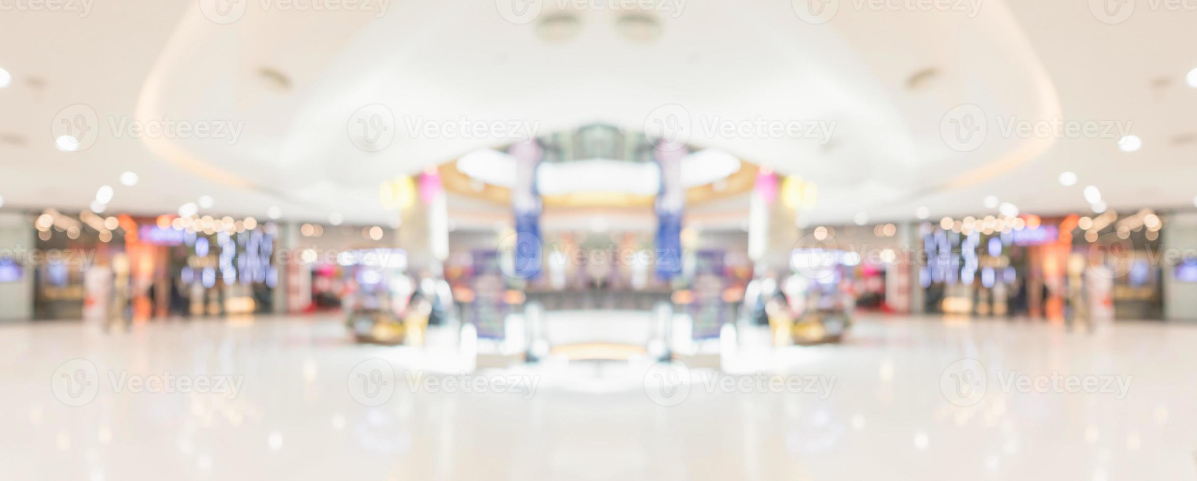 Abstract blur modern shopping mall interior background photo
