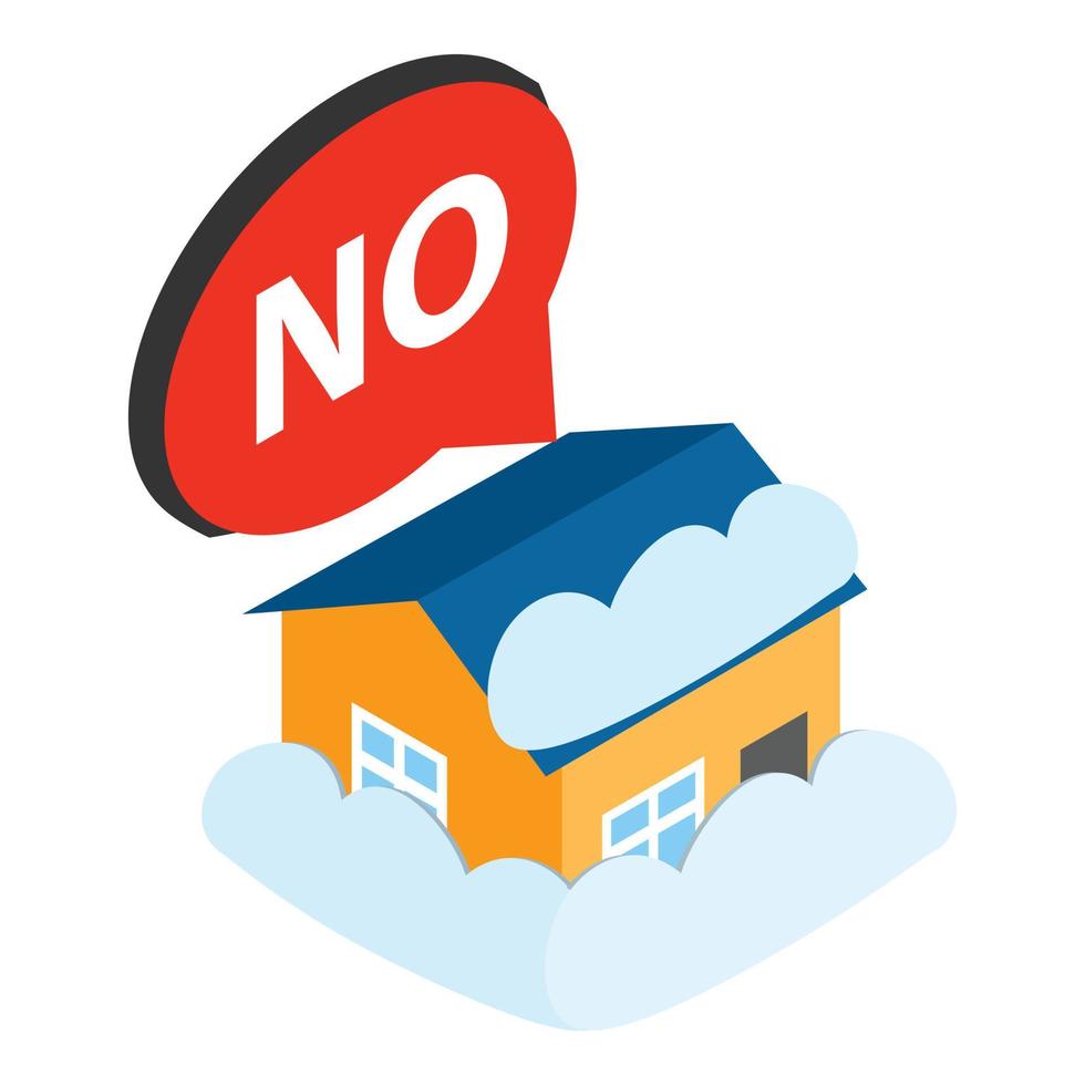 Snowfall icon isometric vector. Snowcovered residential building after blizzard vector