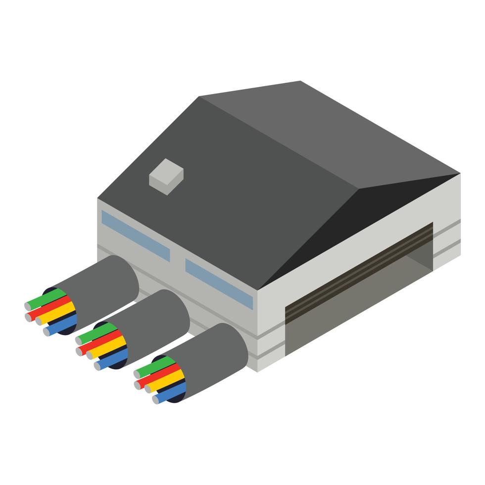 icono de tecnología eléctrica vector isométrico. cable electrico de color garaje grande