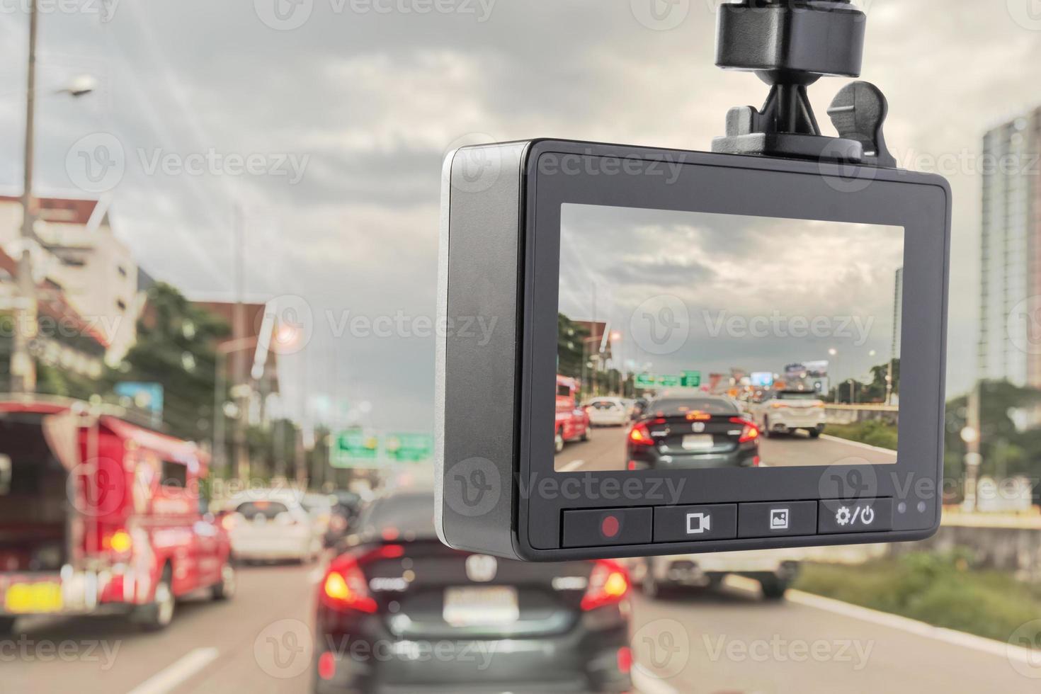 Car CCTV camera video recorder for driving safety on the road photo