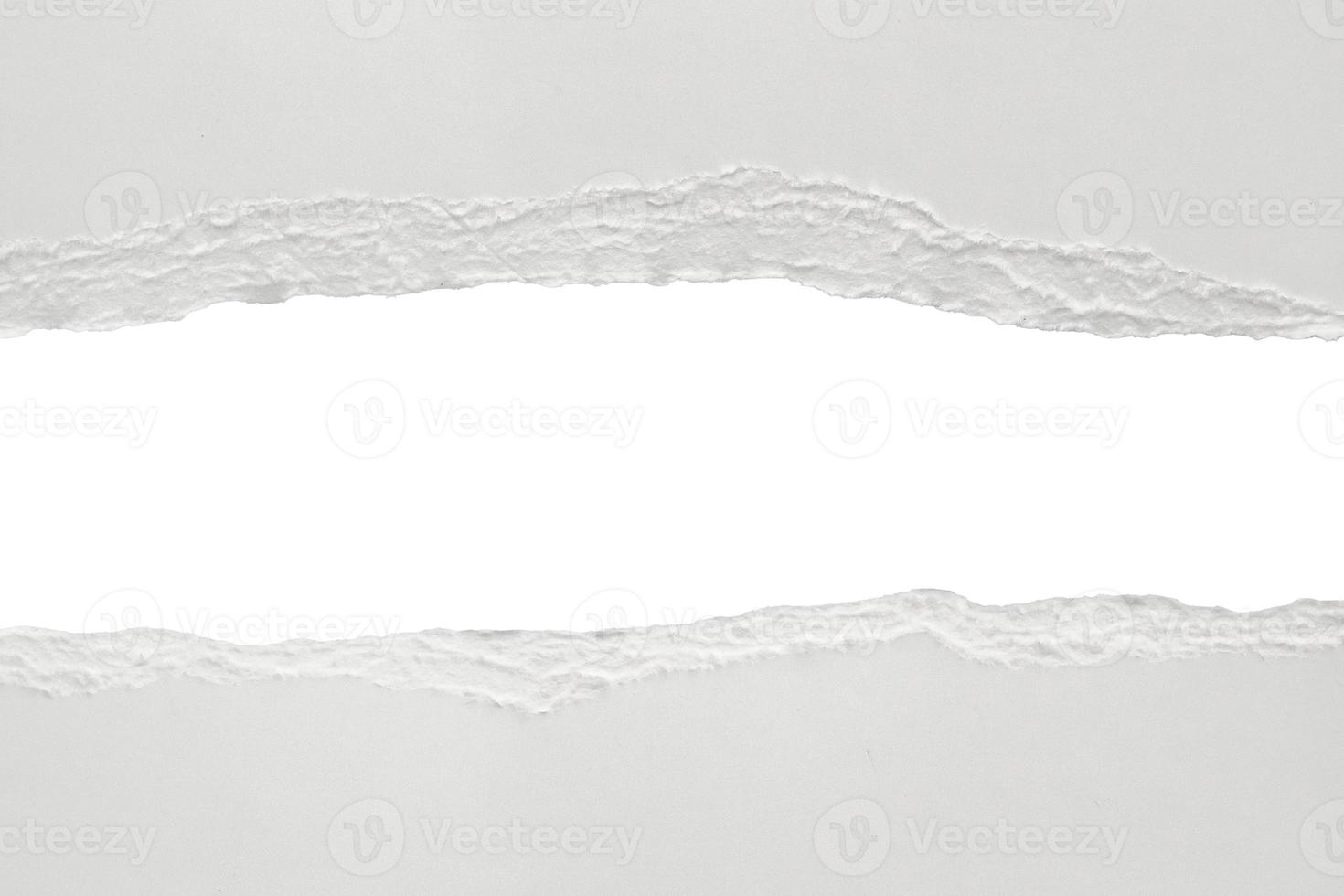 White ripped paper torn edges strips isolated on white background photo