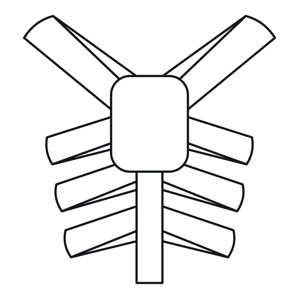 icono de tórax humano, estilo de esquema vector