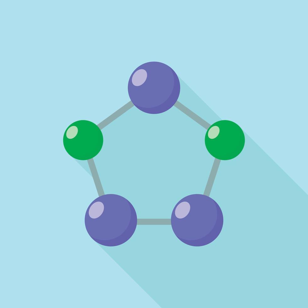 icono de molécula del pentágono, estilo plano vector
