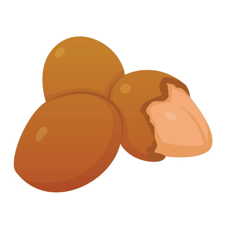 icono de nueces, estilo de dibujos animados vector