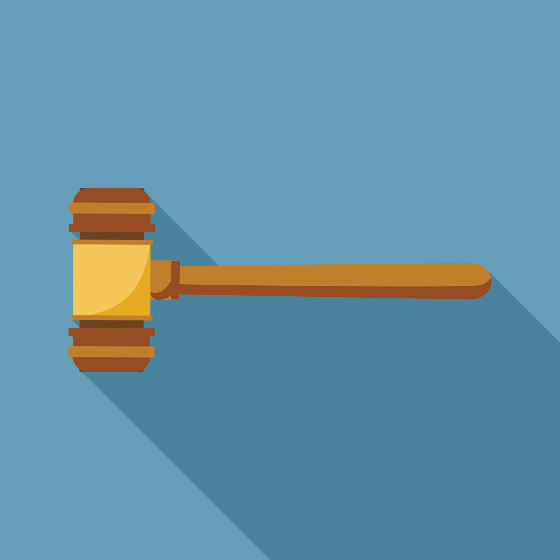 Judge wood hammer icon, flat style 15231996 Vector Art at Vecteezy