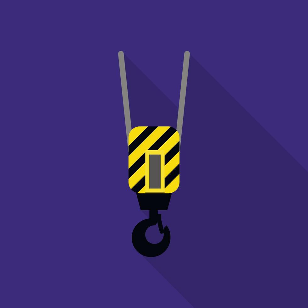 Hook crane icon, flat style vector