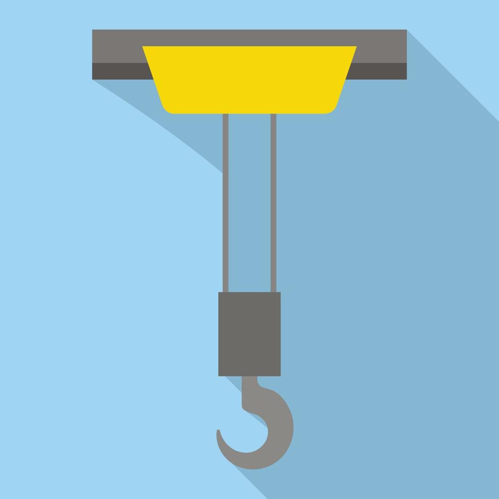 Lift crane hook icon, flat style vector
