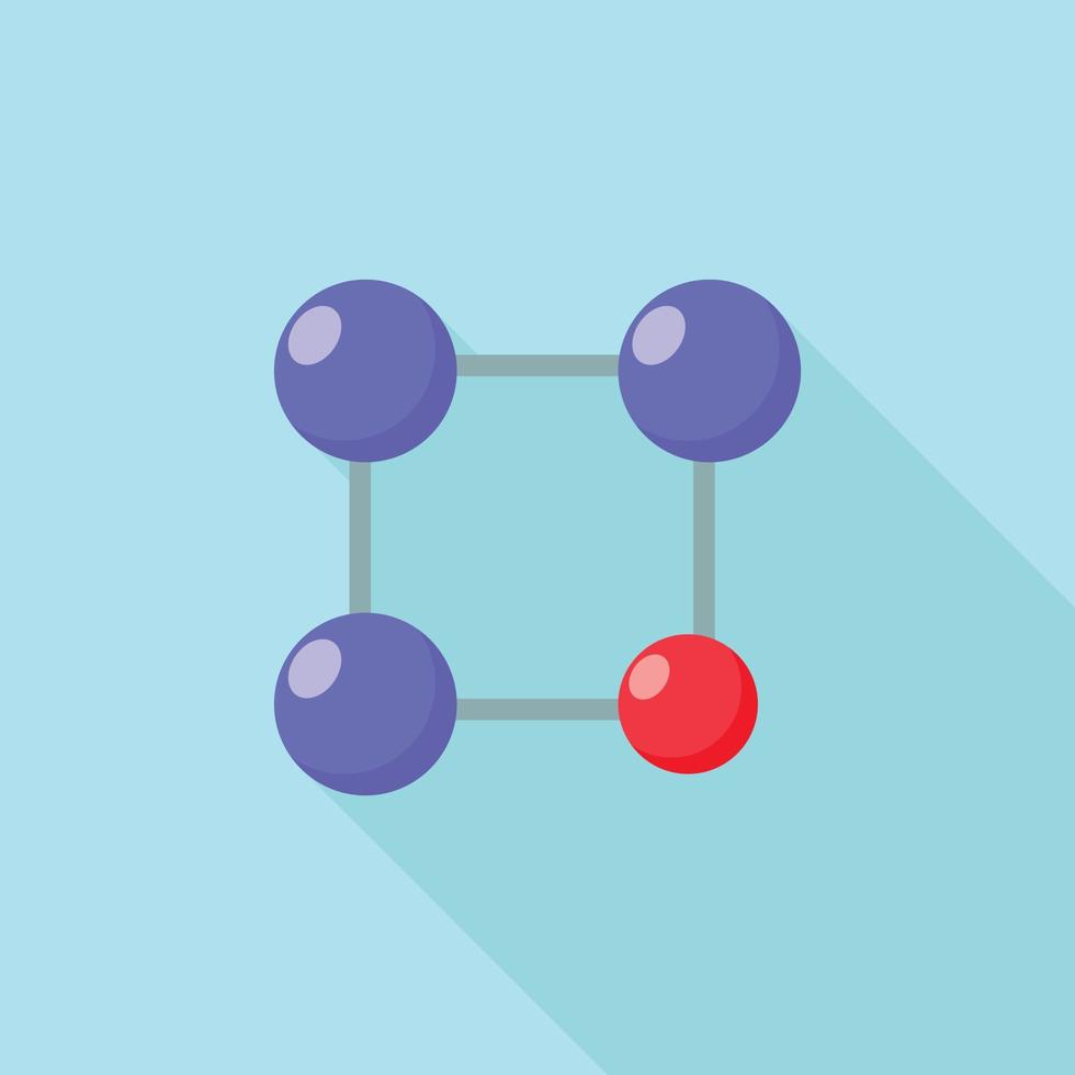 Red blue molecule icon, flat style vector