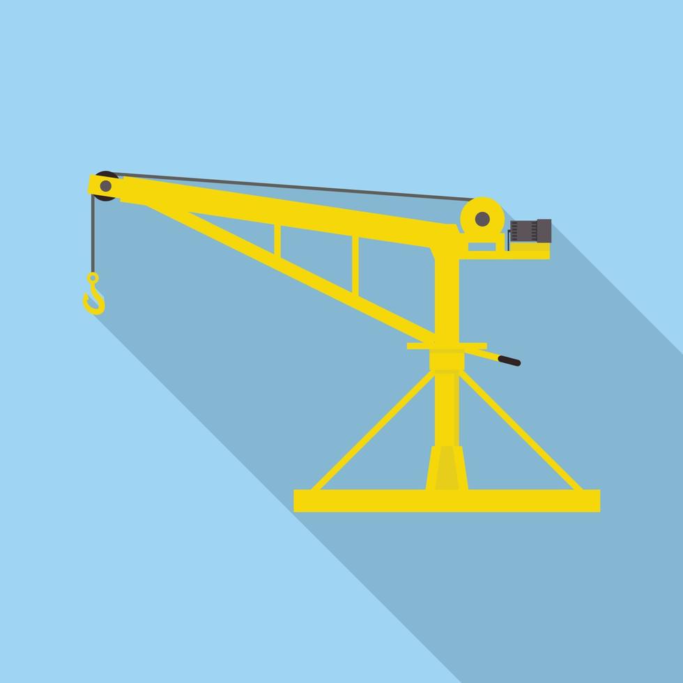 Industrial crane icon, flat style vector