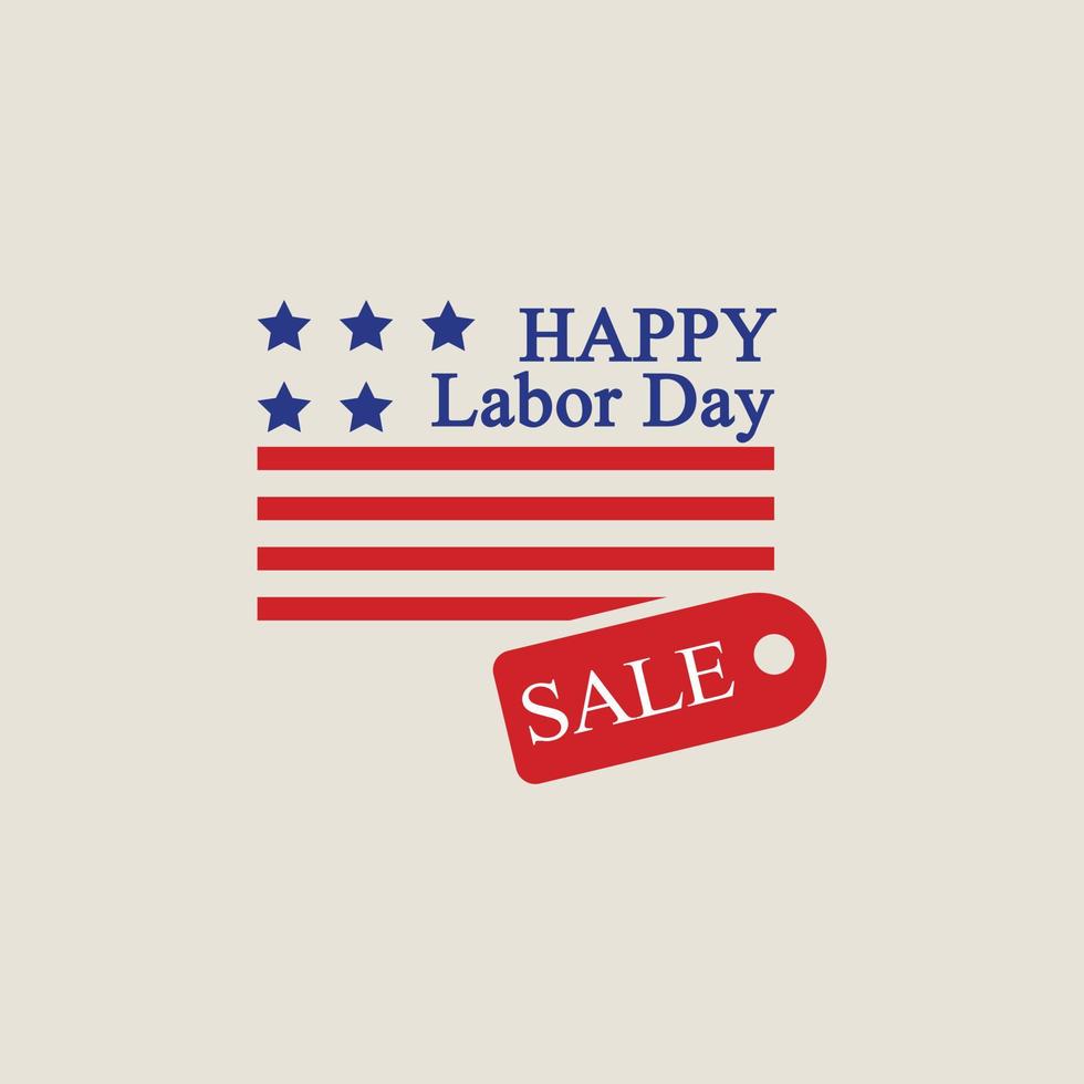 Labor day sale logo, flat style vector