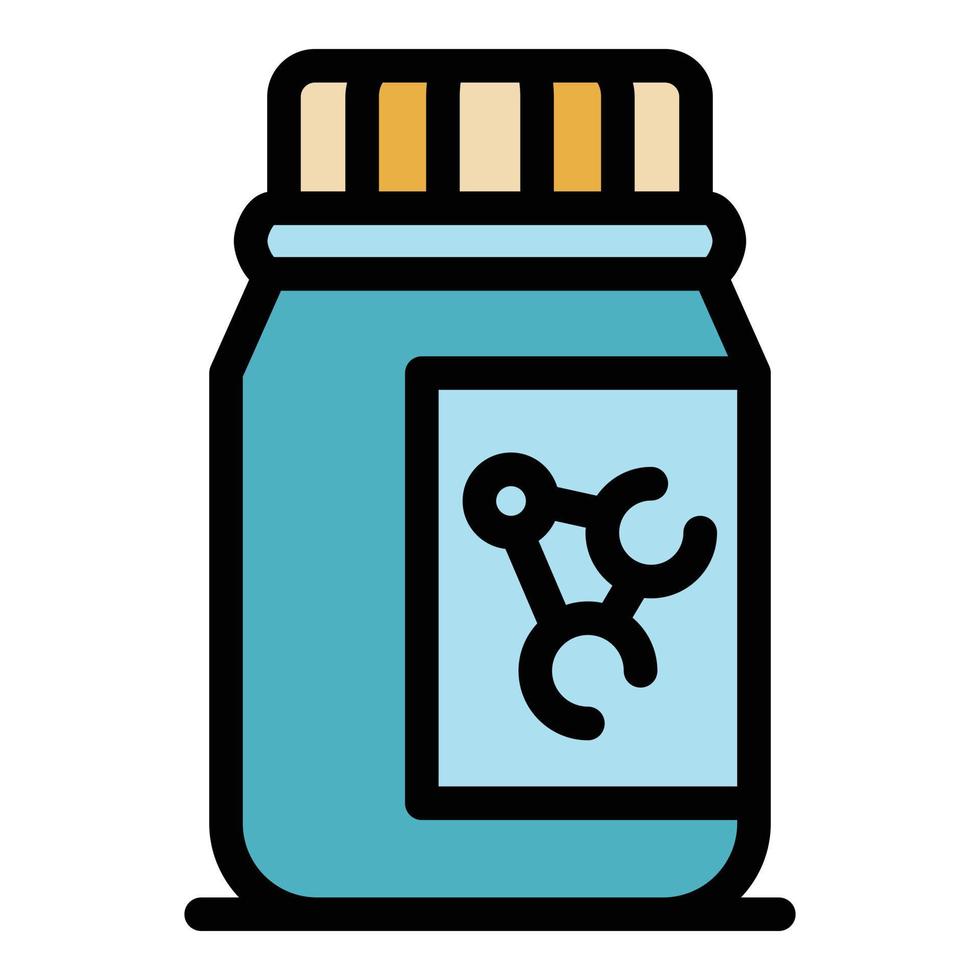 Pills hormones icon color outline vector