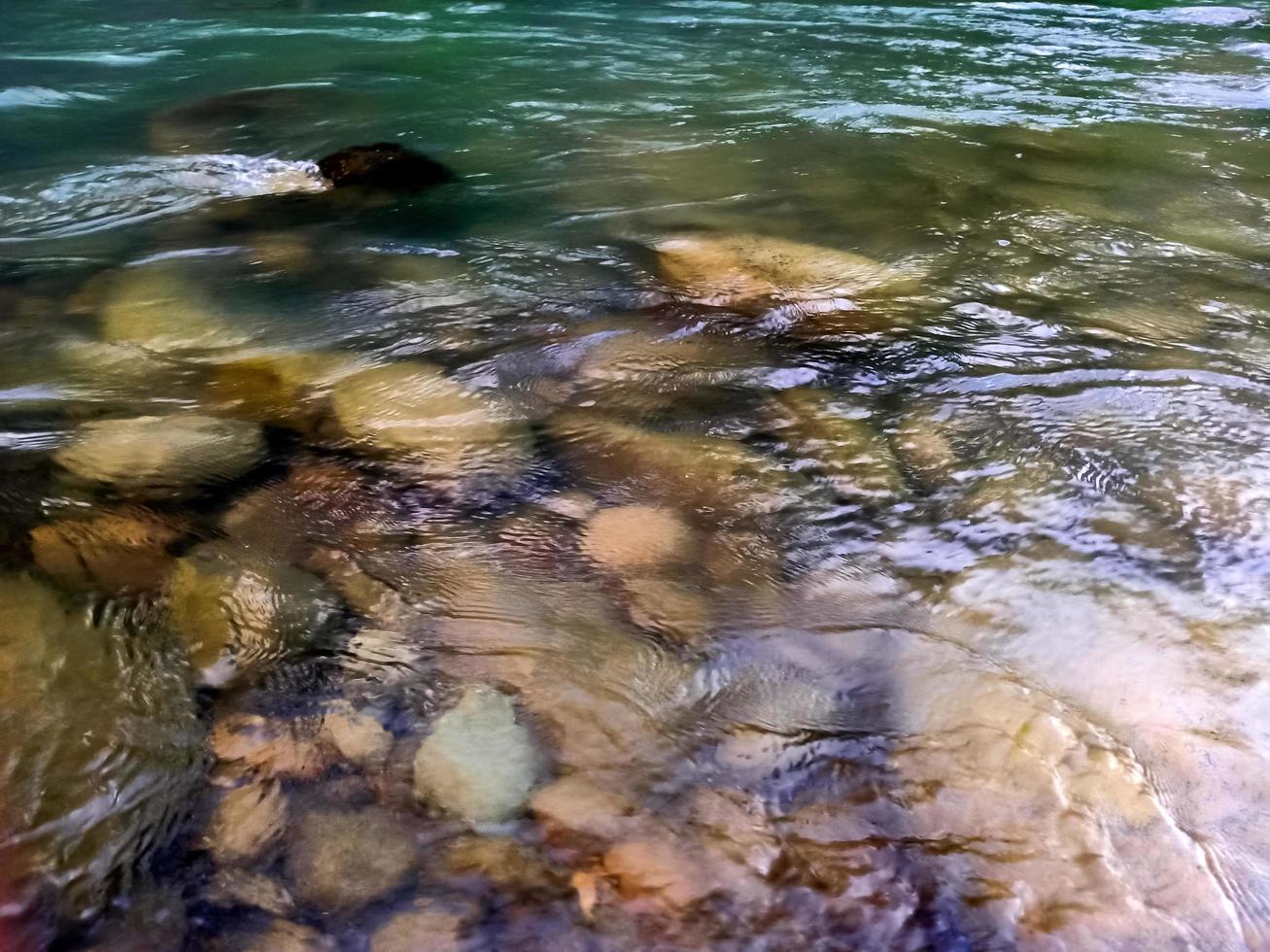 the river flow is calm and clean photo