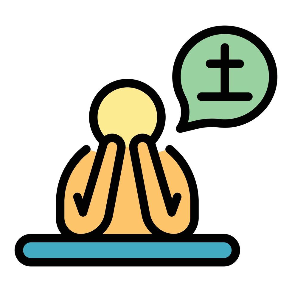 Suicide problem icon color outline vector