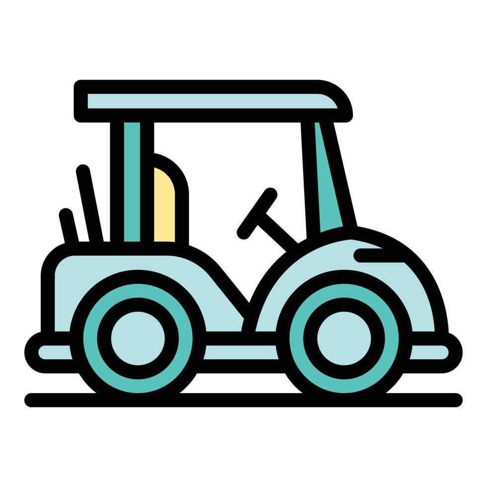 vector de contorno de color de icono de carrito de golf