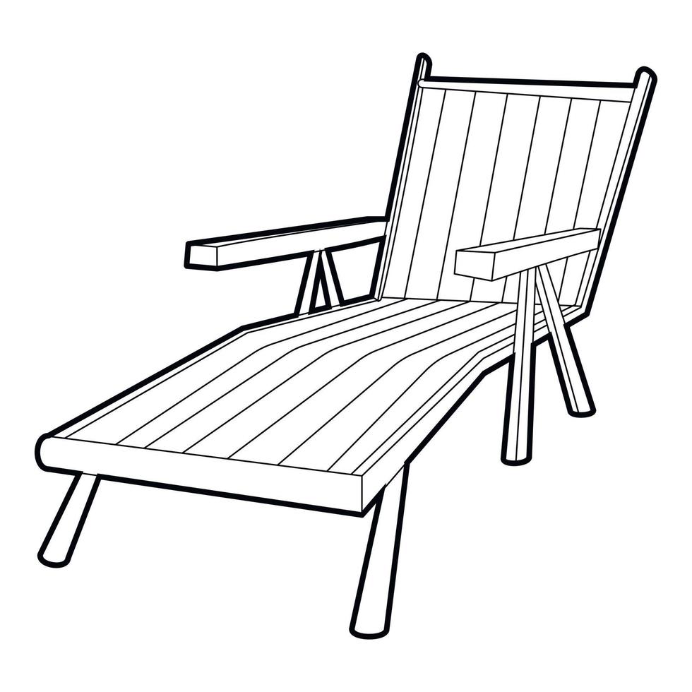 Beach chaise lounge icon, isometric 3d style vector