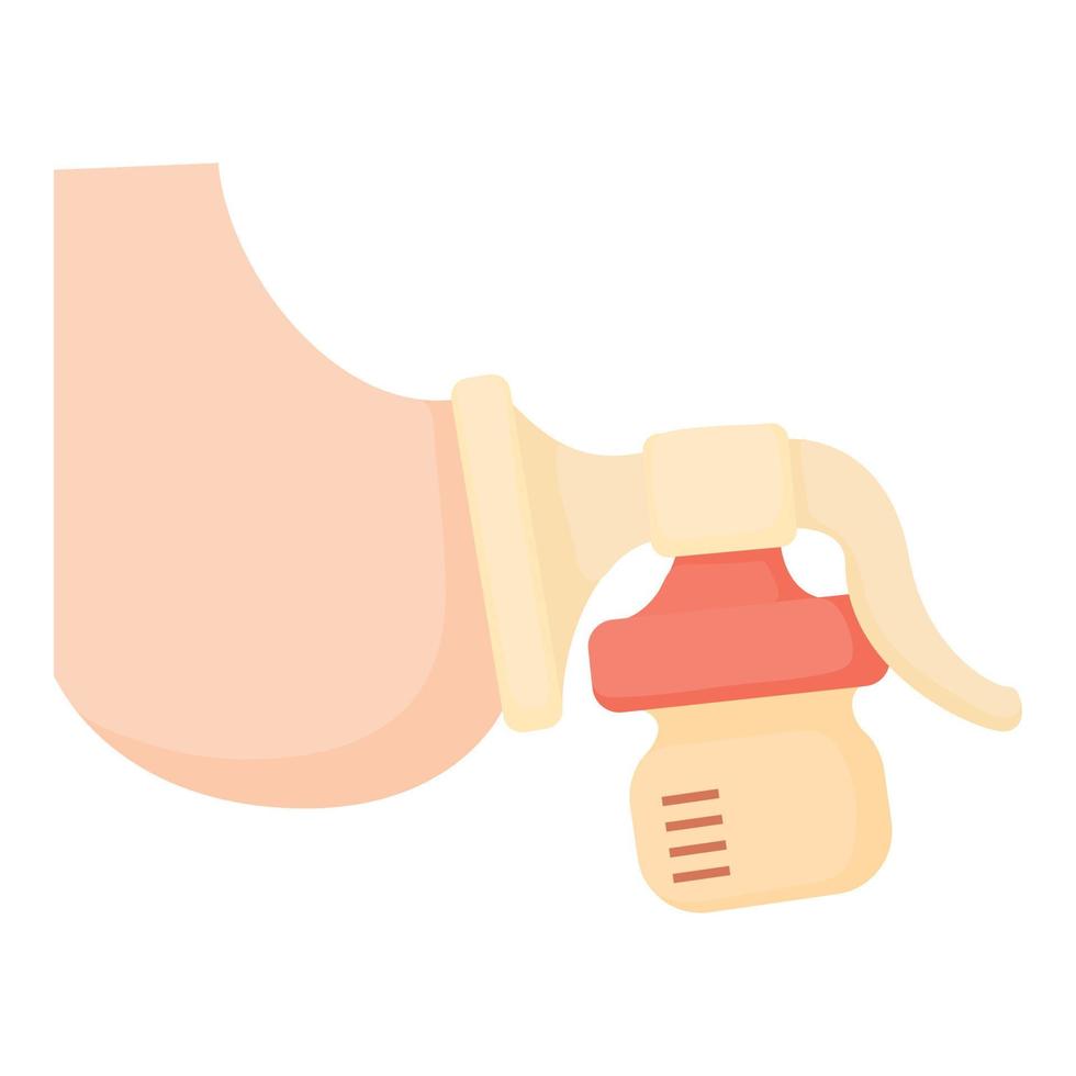 Breast pump icon, cartoon style vector