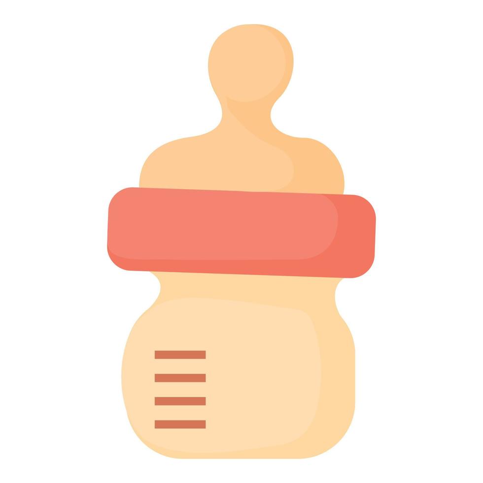 Baby milk bottle icon, cartoon style vector