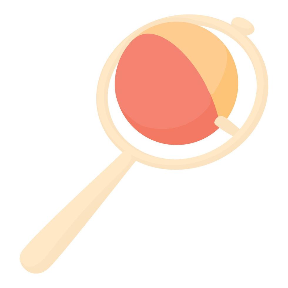 Baby rattle toy icon, cartoon style vector