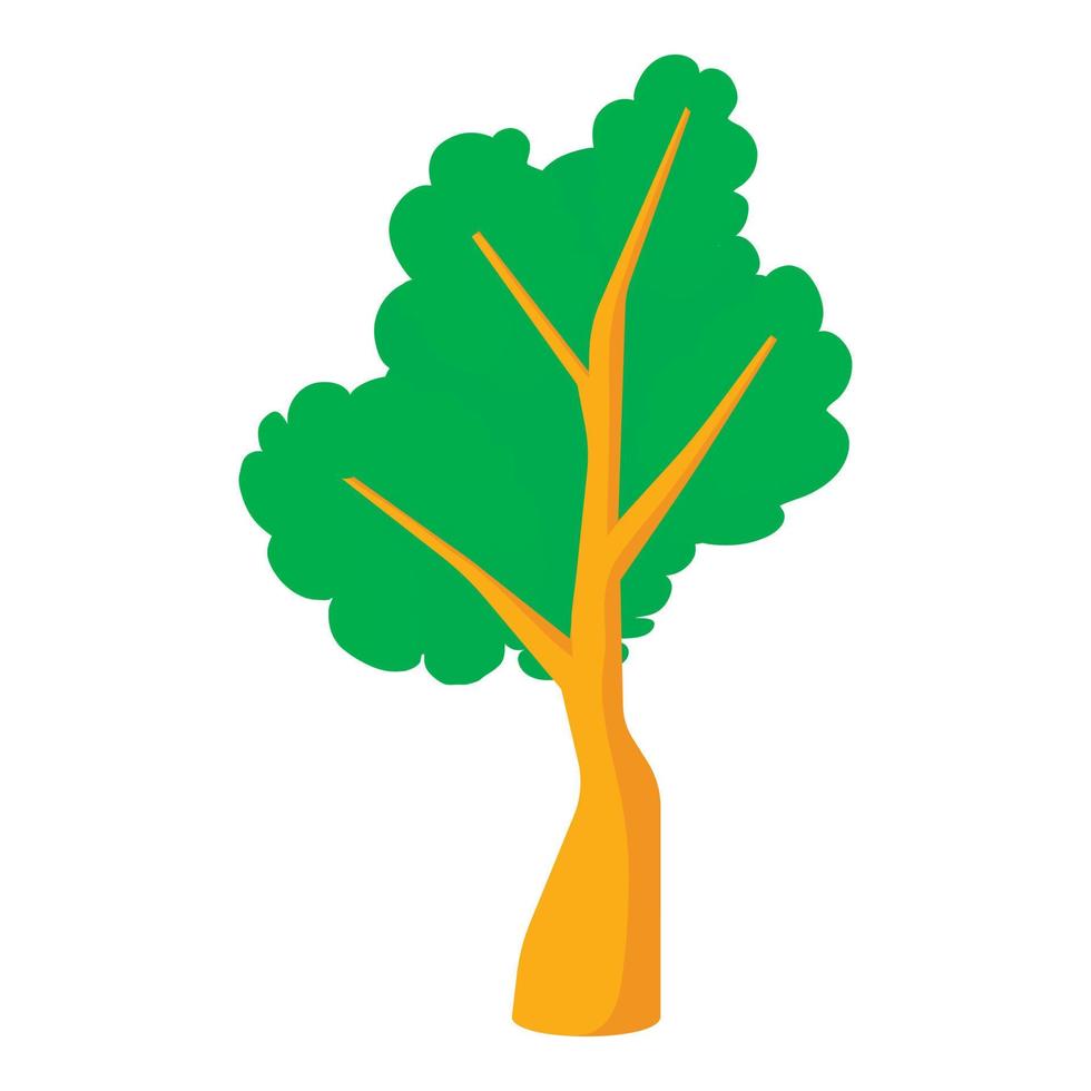 icono de árbol, estilo de dibujos animados vector