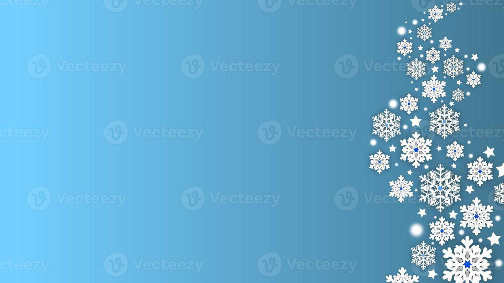 Winter illustration background with snowflakes in wave form. Winter background with space text area photo