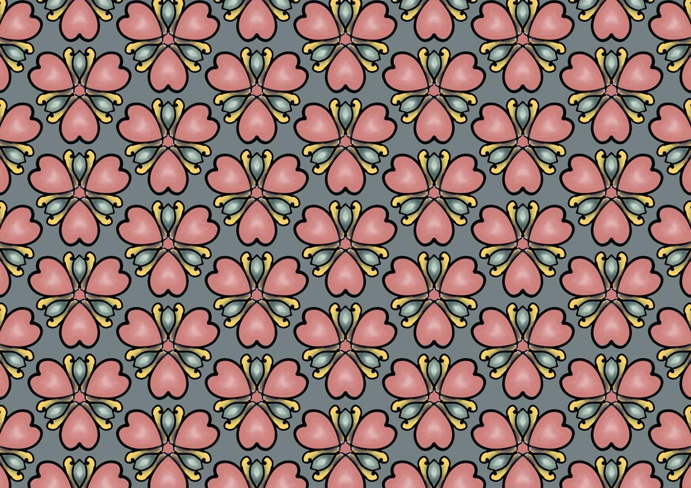 Floral pattern, vintage geometric pattern. Retro style and Aesthetic. photo