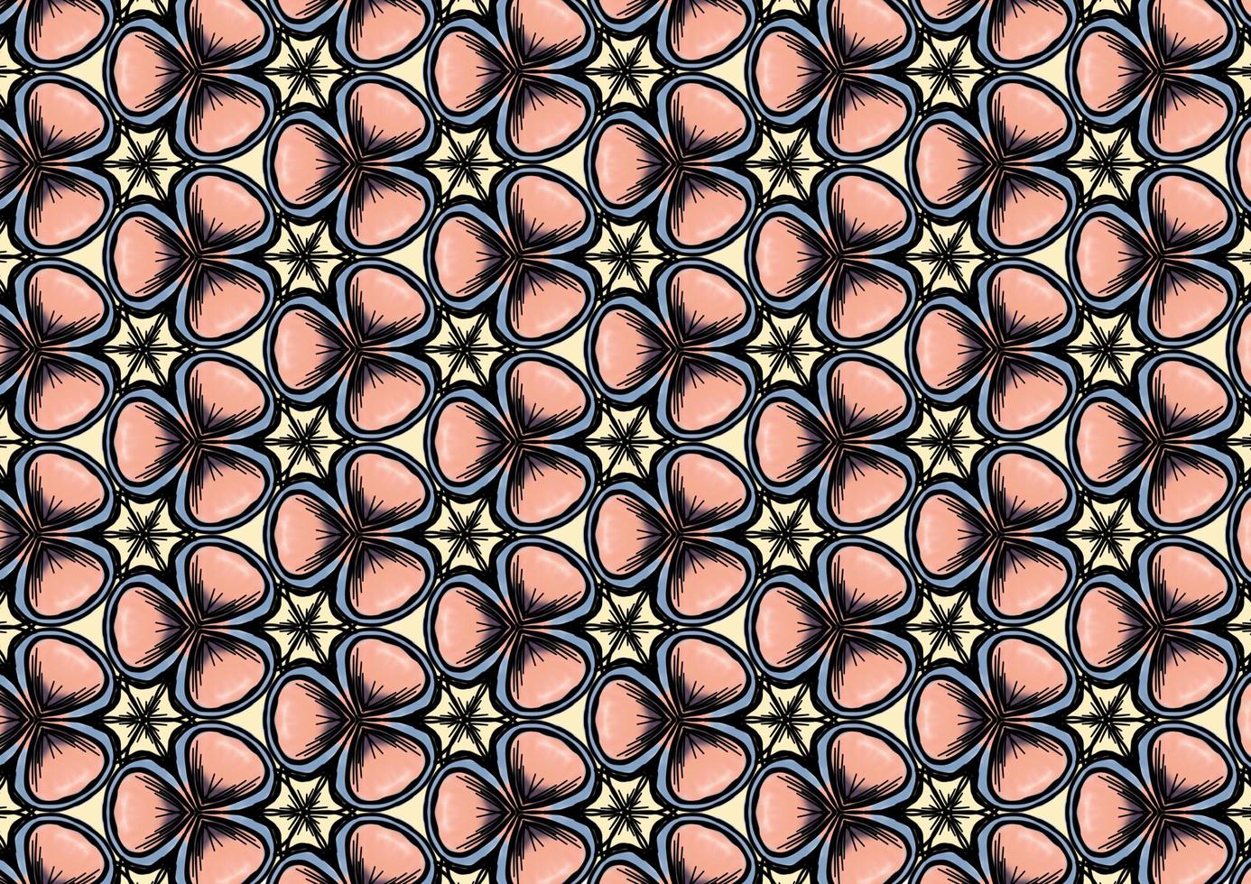 Floral pattern, vintage geometric pattern. Retro style and Aesthetic. photo