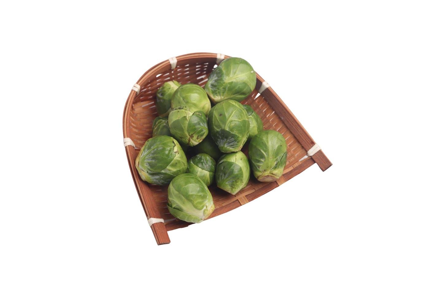 Brussels sprouts on a white background photo