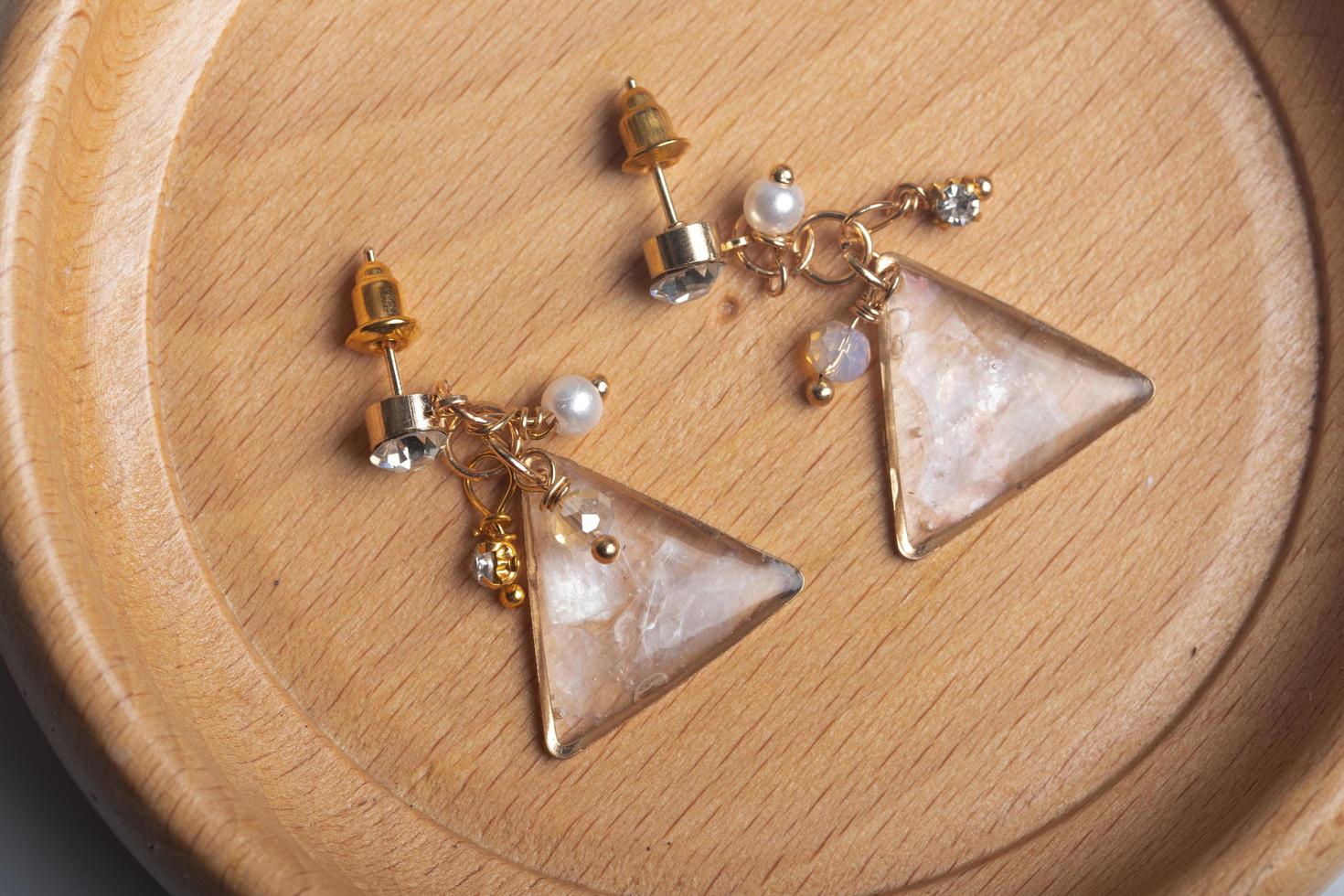 Handmade resin earrings, fashion jewelry. photo