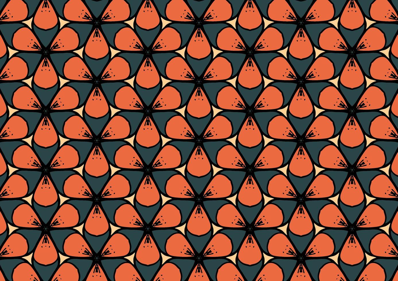 Floral pattern, vintage geometric pattern. Retro style and Aesthetic. photo