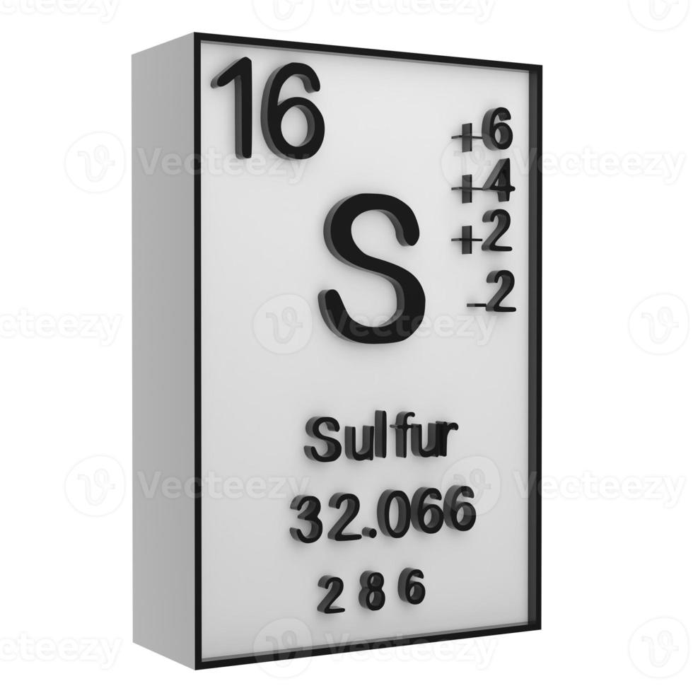 azufre,fósforo en la tabla periódica de los elementos en el suelo negro blanco,historia de los elementos químicos, representa el número atómico y el símbolo.,representación 3d foto