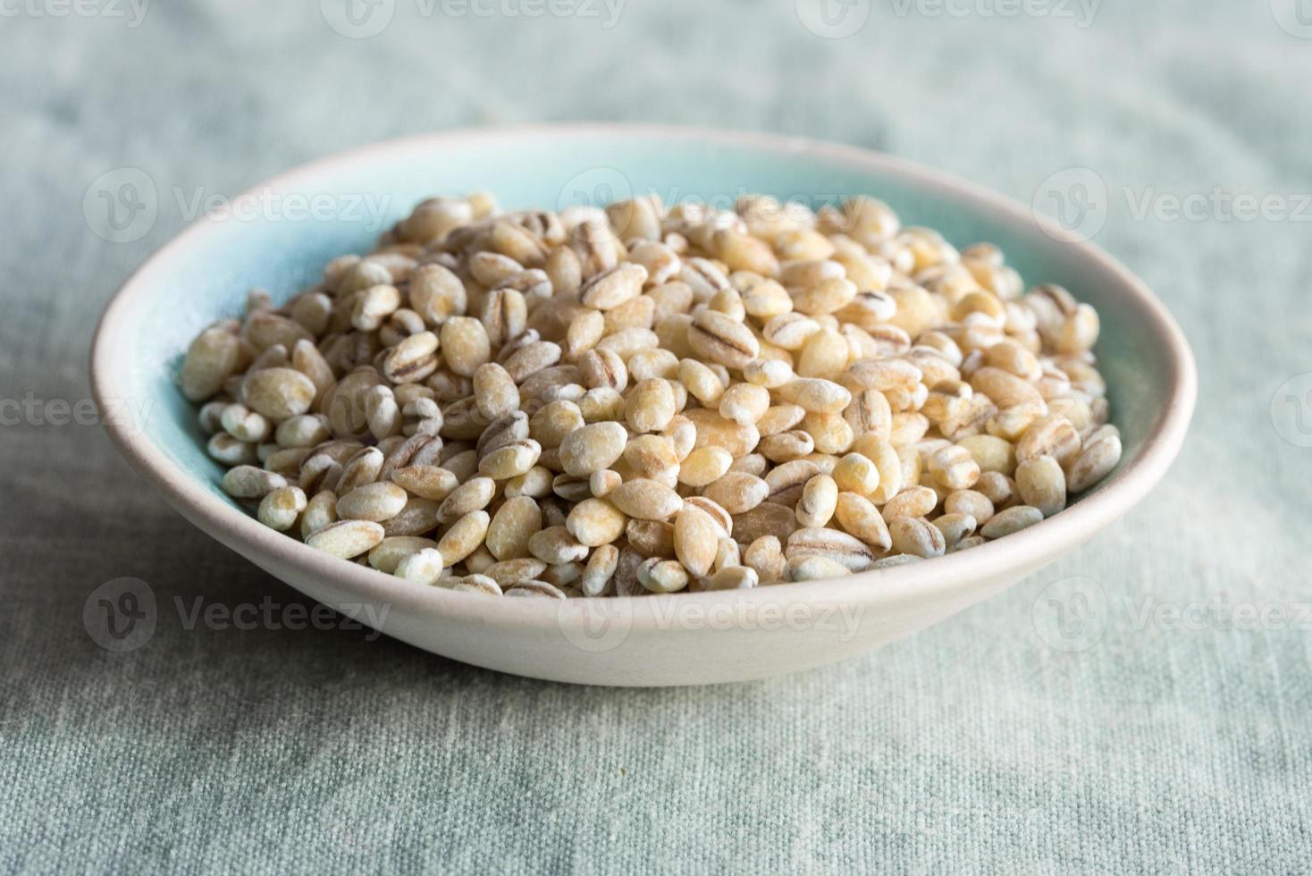 Uncooked Pearled Barley in a Bowl photo