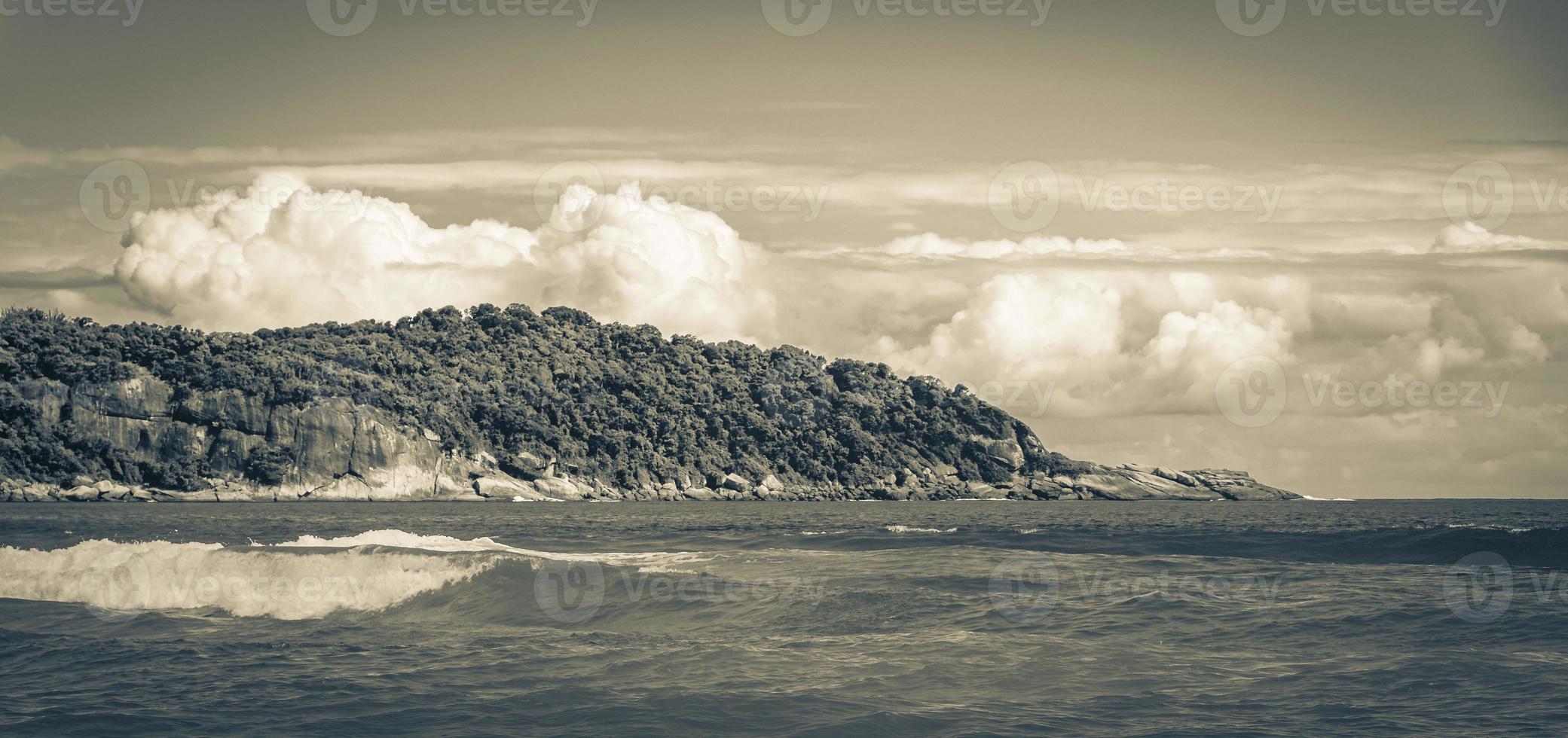 Strong waves Praia Lopes Mendes beach Ilha Grande island Brazil. photo