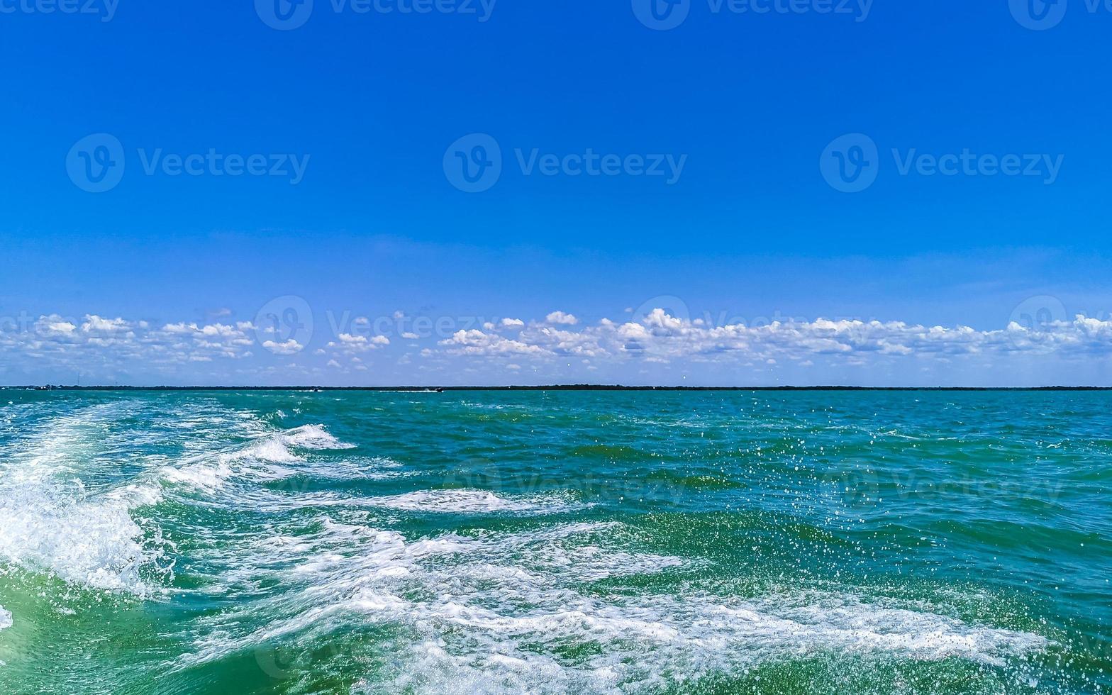 Boat trip speed boat ferry from Chiquila to Holbox Mexico. photo