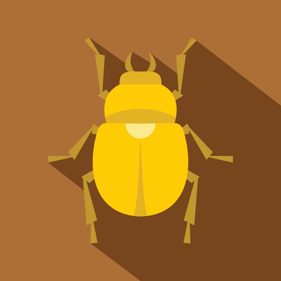 icono de escarabajo de oro, estilo plano vector