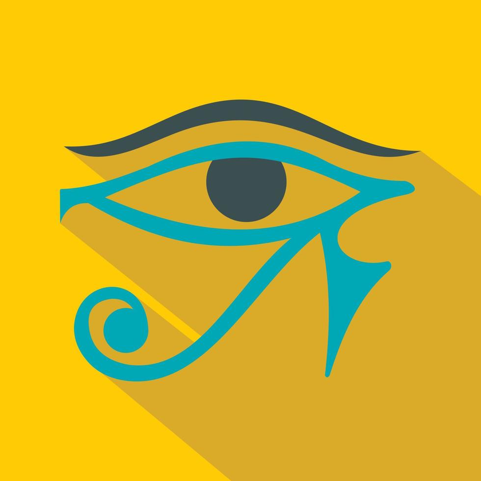 icono de ojo de horus, estilo plano vector