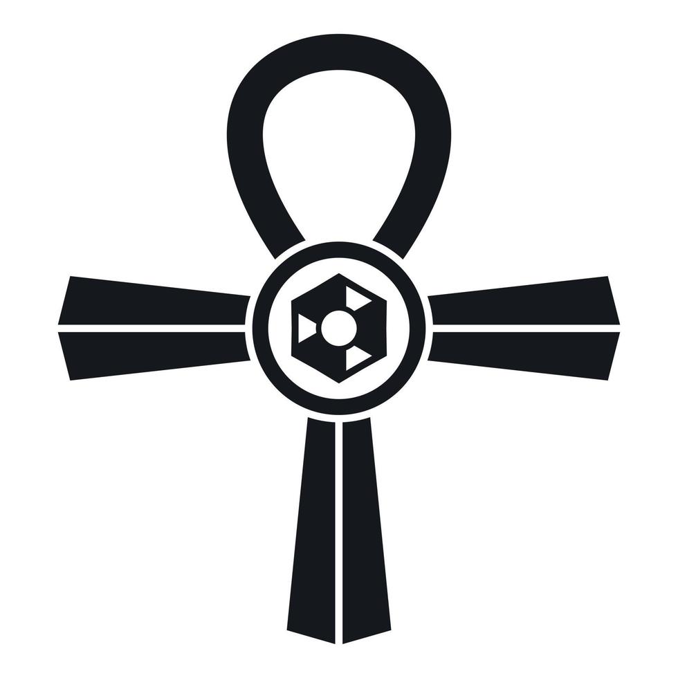 icono de símbolo ankh de egipto, estilo simple vector