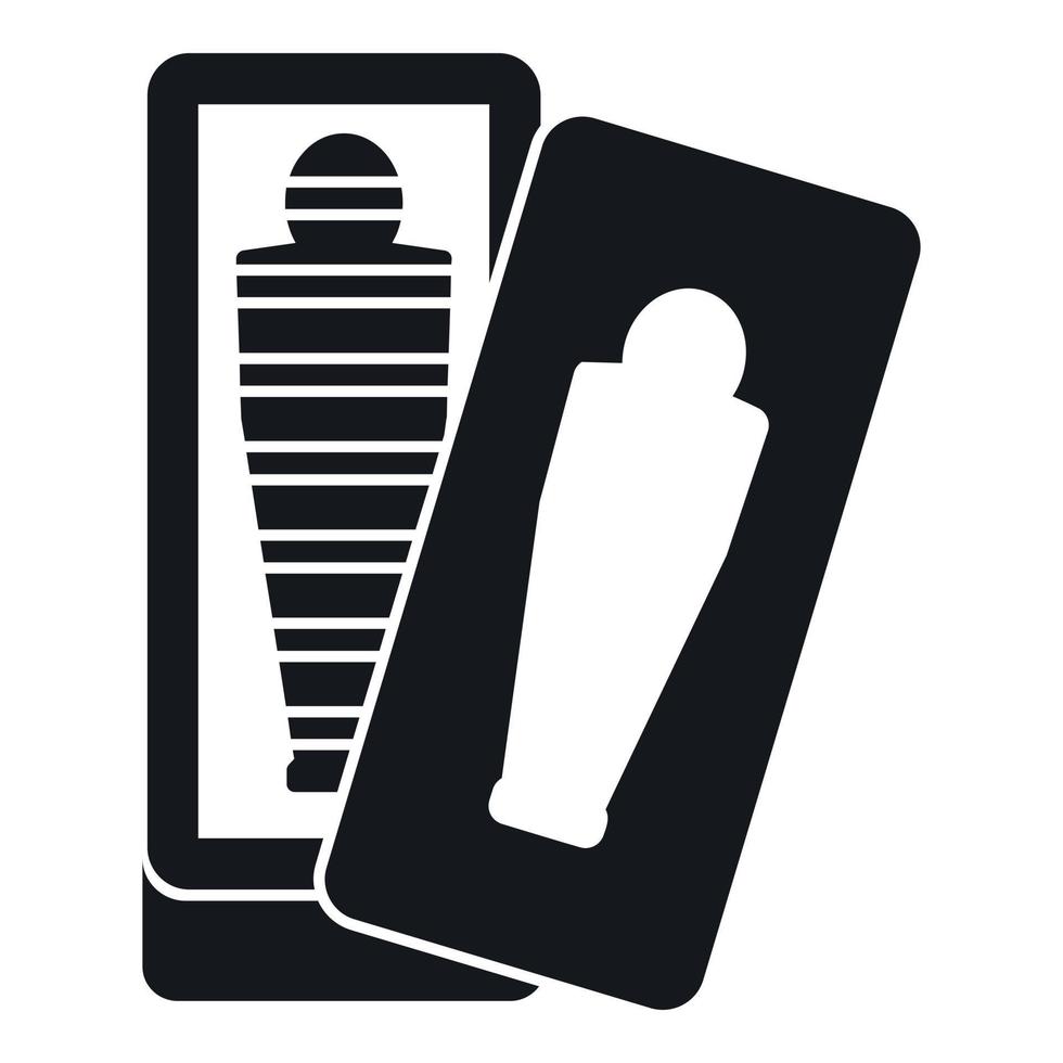 Mummy in sarcophagus icon, simple style vector
