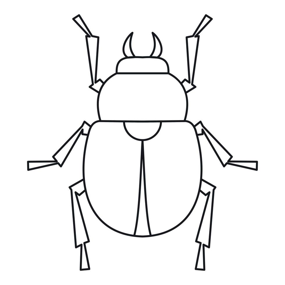 icono de escarabajo, estilo de contorno vector