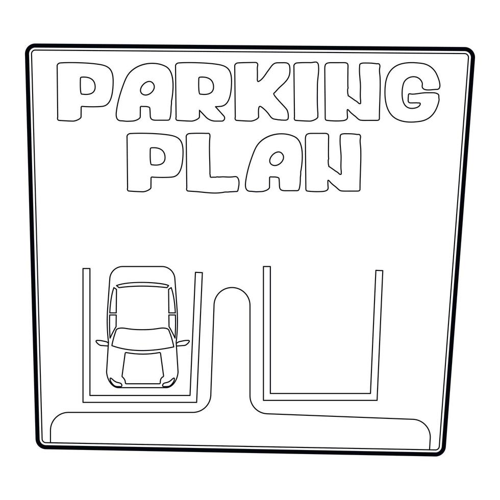 Parking plan icon, isometric 3d style vector