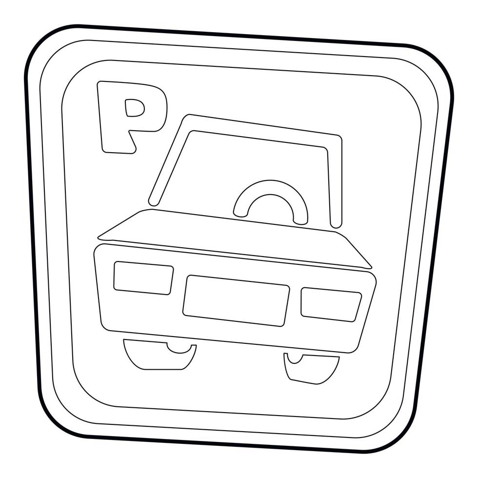 Car parking sign icon, isometric 3d style vector