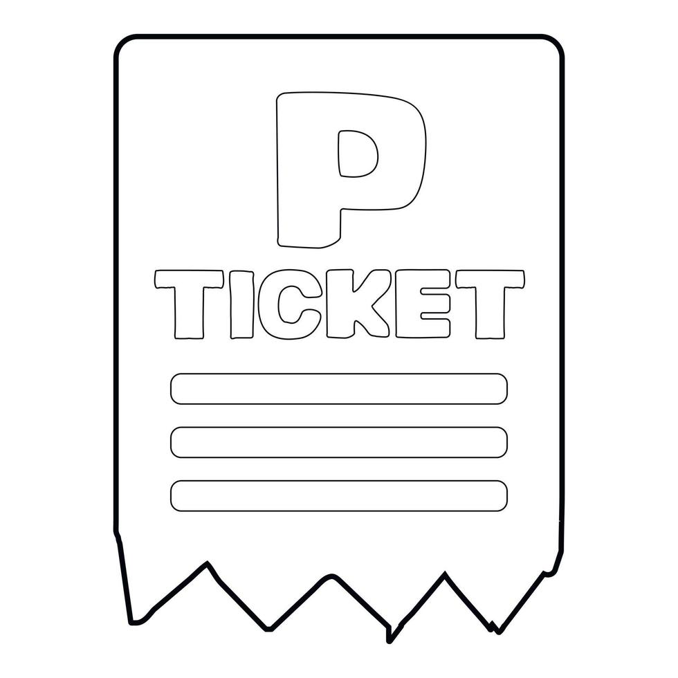 Parking ticket icon, isometric 3d style vector