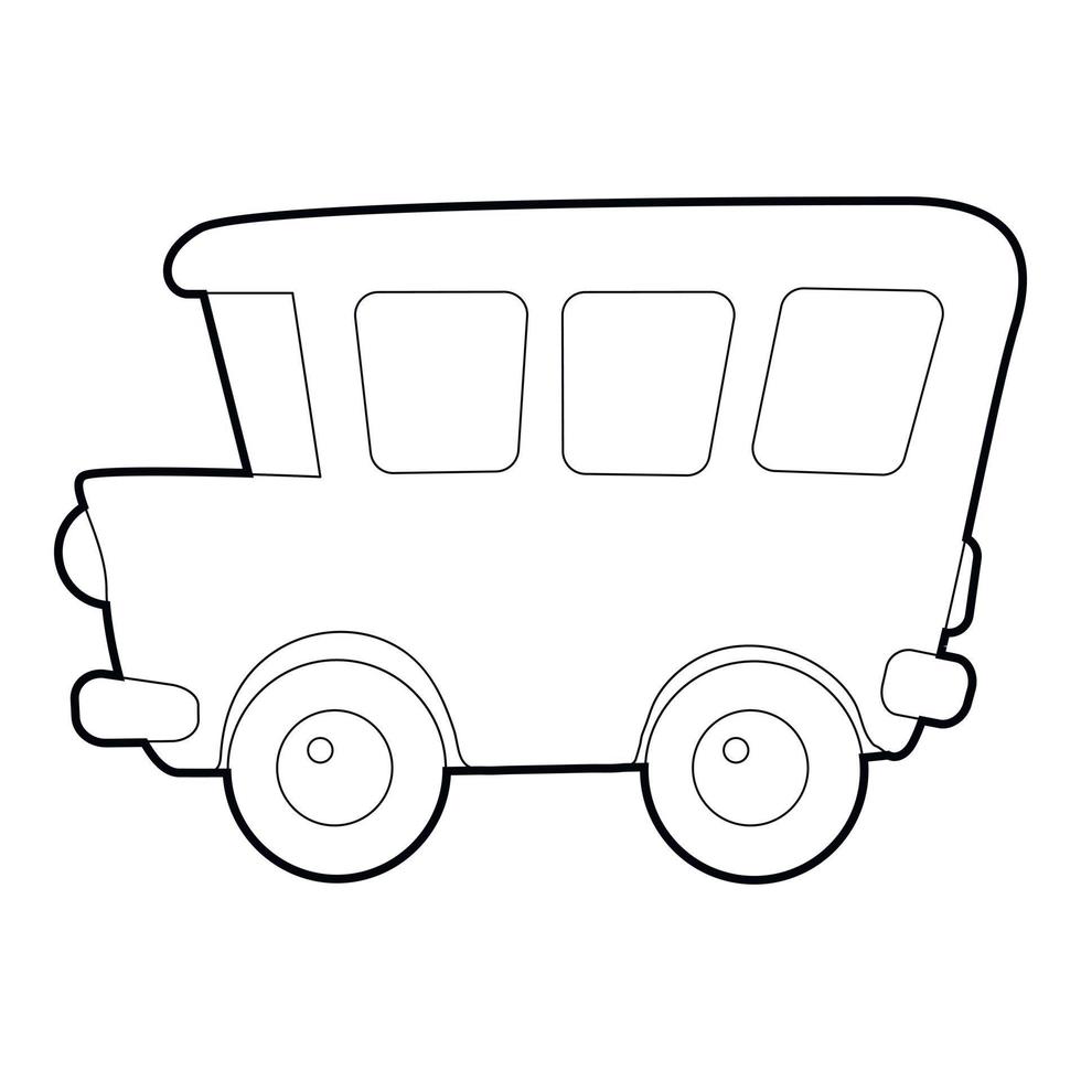 School bus icon, isometric 3d style vector