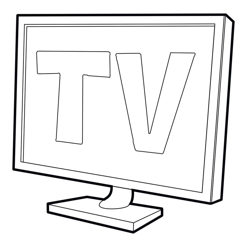 TV screen icon, isometric 3d style vector