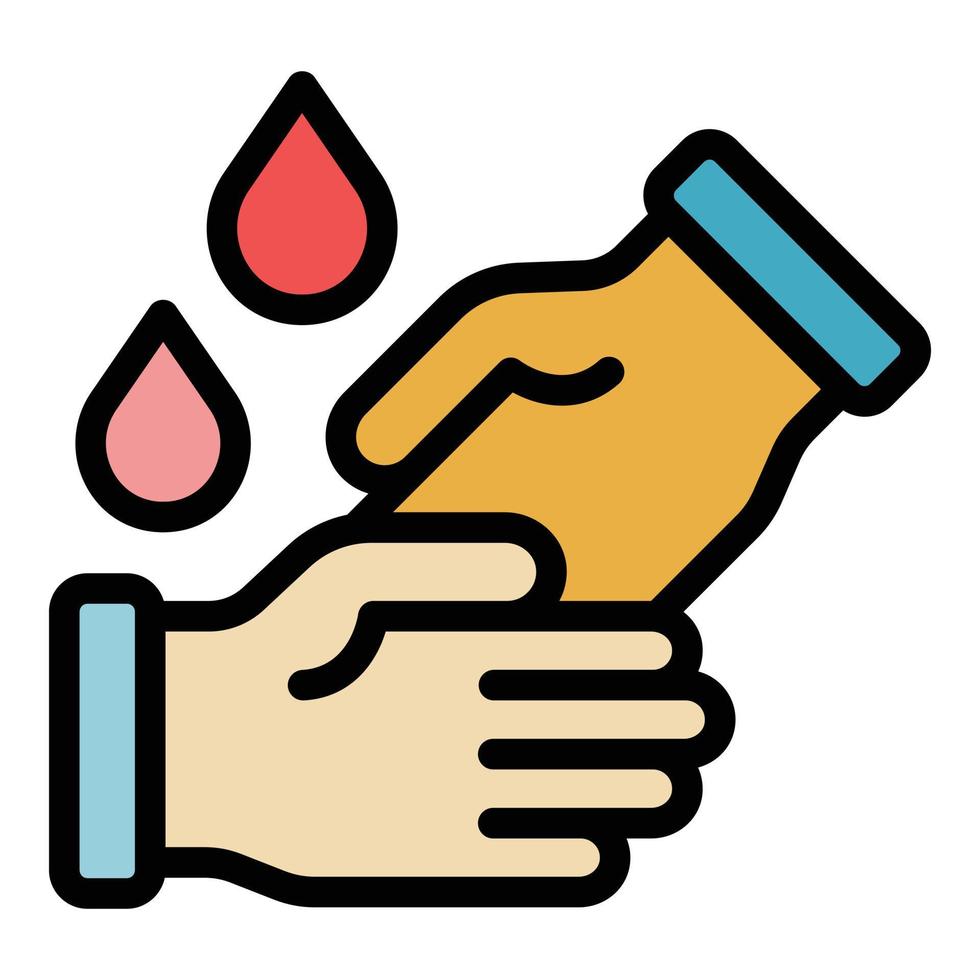 Drops hands icon color outline vector