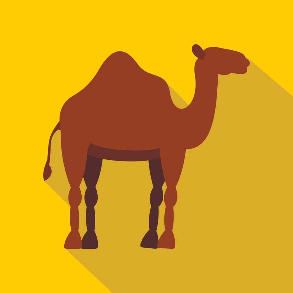 Dromedary camel icon, flat style vector